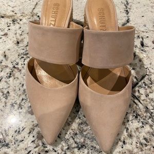 Schutz pointed toe slide sandals